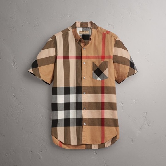 burberry men's short sleeve shirts